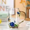 Vaso de Agua de Esmalte Francés de Colores, Taza de Té de Vidrio de Cristal para el Hogar, Regalo Creativo para Novia, Maestro, Mejor Amigo, Cumpleaños, Regalo de Boda