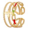 Europa y Estados Unidos anillo de gota de joyería transfronteriza amor cruz hojas tejidas flor anillo de acero inoxidable femenino sensación de alta gama