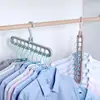 Organizador de almacenamiento de perchero de nueve agujeros, perchero mágico multifuncional colgante de múltiples capas, engrosado, giratorio, antideslizante, para organización de dormitorio