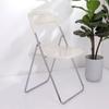Silla Plegable Nórdica Simple para Hogar Casual con Respaldo Silla de Restaurante Taburete Alquiler para Exposición Silla de Capacitación de Plástico