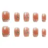 Blush Borboleta de Cristal Usável Novo Olho de Gato Francês Clareamento Temperamento Avançado Suave Manicure Unhas Usáveis 30 Peças