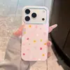 Flor de Corazón de Amor Aplicable para Funda de Teléfono iPhone 17 Pro Max Apple 16 Pro Estilo Coreano Anticaída 15 Moderno 14 Pro