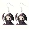 Aretes con Diseños de Gatos Lindos y Aterradores, Aretes Acrílicos de Momia con Patrón de Dibujos Animados Transfronterizos de Halloween