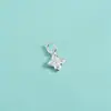 Pingente Trevo de Quatro Folhas com Diamante em Prata Pura S999 Novo Pulseira Chinoiserie Pingente Saco da Sorte Pingente Paz e Alegria Acessórios DIY