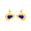 Brincos de Prata S925 Banhados a Ouro com Turquesa Africana, Lápis Lazúli, Cabacinha Vermelha do Sul, Estilo Fashion para o Dia a Dia, Luxo Leve, Brincos Versáteis