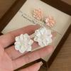 Pendientes de plata S925 con diseño de flor degradada de cristal y aguja, nuevo estilo, luz de hadas, lujo, Internet, moda de celebridades.