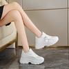 Zapatos blancos para mujer, primavera 2023, nuevos zapatos casuales de suela gruesa, zapatos de subred, zapatos de papá de malla