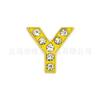 Al por mayor 8mm Aleación Completo Diamante Oro Letra Dijes para Pulseras de Correa de 8mm y Otros Accesorios DIY Pedrería Personalizada Joyería de Moda