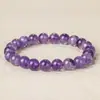Pulseira de Ametista Tom Roxo Lavanda Natural DIY Círculo Único Contas Redondas Cristal da Sabedoria Fresco e Sofisticado Joia
