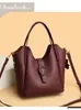 Bolsa Cesta de Couro Macio 2025 Nova Retro Nicho Bolsa de Mão para o Dia a Dia Grande Capacidade Elegante Moda Bolsa Transversal