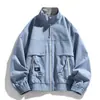 26 primavera y otoño nueva chaqueta para hombre exterior holgada talla grande simple moda transfronteriza manga larga cuello alto abrigo para hombre