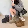 Botas de Nieve de Suela Gruesa de Felpa para Aumentar Altura para Mujer 2026 Otoño/Invierno Nuevos Zapatos de Algodón Cálidos Engrosados de Media Caña con Hebilla de Cinturón Bidireccional Modernos