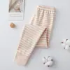 Pijama infantil, algodão macio, conjunto de roupa íntima quente para meninos adolescentes, camada base de algodão puro para meninas pequenas, top e calça de outono
