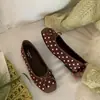 Sapatos Mary Jane com Laço de Bolinhas Franceses para Mulheres, Sola Plana Novo Estilo Primavera 2026 Sapatilhas Slip-On de Solado Macio