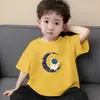 Camiseta de Manga Curta Masculina Verão 2026 Top Estampado Infantil Estilo Coreano Bonito Solto Algodão Gola Redonda Camiseta Básica