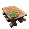 Anillo ajustable de calcedonia verde con incrustaciones de plata S925 para mujer, con ágata de hielo y jade.