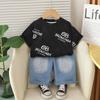 Ropa para Niños Yihui Traje de Niño Bebé Verano Delgado Manga Corta Conjunto de Dos Piezas 25 Nuevo Cuello Redondo Versátil Ropa de Bebé