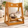 Cama de Balanço para Gato Rede Suspensa para Gato de Estimação Cesto Suspenso para Gato Doméstico Balanço Cama Suspensa para Gato Universal de Quatro Estações em Madeira Maciça