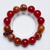 Caramelo de Miel Roja Pulsera de Ágata Roja Cristalina Natural con Forma de Flor para Mujeres, Pulsera Versátil para Regalo al por Mayor