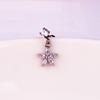 Pendientes de Mujer de Acero de Titanio de Alta Gama con Colgante de Circonita Camelia de Moda Estilo Coreano Venta al por Mayor Aliexpress Ebay Punto Transfronterizo