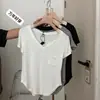 Camiseta com decote ombro a ombro cruzado feminina de verão solta versão coreana de manga curta casual jaqueta com decote V atacado de comércio exterior eBay