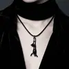 Collar y pendientes de gato negro con incrustaciones de diamantes para comercio exterior transfronterizo, joyería de diseño de nicho europeo y americano, accesorios de estilo versátil y simple