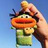 Bolsa para Llaves de Coche Lindo Dibujo Animado Hecho a Mano Lana Tejida Suministros para Coche Colgante Estuche Protector para Llaves Bolsa de Almacenamiento para Mujeres