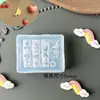 Mini Croissant Forma de Donut Decoración para Uñas en Relieve Molde de Alta Transparencia Molde de Pegamento Tallado Creativo DIY