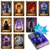 Tarjetas de Tarot de Gatos Baraja de tarot de fantasía de 50 cartas de gatos, temática sobre gatos mágicos para la adivinación