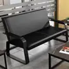 Sofá para Escritório, Sofá Moderno Simples de Ferro para Três Lugares, Sofá para Recepção de Escritório, Conjunto de Mesa de Centro e Mesas