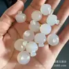Pingente Magnolia de Calcedônia Branca Natural Sino de Vento de Ágata Sino Flor Semente de Abóbora Pulseira de Contas Soltas Acessórios DIY