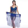 Accesorios de Cadera y Cintura para Danza del Vientre Bufanda de Cadera con Borlas Estilo Bohemio Cadena de Cintura con Lentejuelas Bufanda de Cintura con Borlas de Lentejuelas Falda para Actuación de Danza