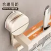 Estante Colgador de Ganchos para Cocina, Barra Colgante con Ventosa sin Taladro, Estante de Ganchos Montado en la Pared para Espátulas, Estante de Almacenamiento para Cucharas