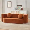 Sofá-Cama Compacto Estilo Vintage para Apartamentos Pequenos, Sofá Modular Dobrável de Uso Duplo Corduroy Preguiçoso para Sala de Estar e Quarto