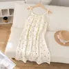 Camisola de Gaze de Algodão Puro Dupla Camada Estilo Mori, Vestido Doce Solto de Verão, Roupa de Casa para Mulheres, Estilo Fino, Pode Ser Usado Fora