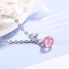 Pulsera de Cristal de Fresa Natural para Mujer Estilo Coreano Fresca Combinable Elegante Cristal Rosa Estrella de Cinco Puntas Ins Pulsera Corazón de Chica