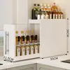 Estante de Especias Extraíble para Cocina Estante Multifuncional de Almacenamiento para Condimentos sobre Encimera Caja de Gabinete a Prueba de Polvo de Borde Ultra Angosto