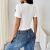 Baifen Ropa2026 Nuevo Estilo Transfronterizo de Chica Sexy Caliente Ajustado Moño + Corazón Top Corto para Mujeres