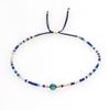 Pulsera de cuentas de arroz sencilla y moderna europea y americana, pulsera de la amistad tejida a mano, pulsera pequeña para mujer de cuentas doradas y piedras semipreciosas