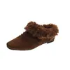 Valley RhymeSapatilhas de Pelo Mary Jane Francesas para Mulheres, Usáveis ao Ar Livre, Mais Veludo Quente, Novo Estilo Outono/Inverno Sapatilhas de Algodão Birkenstock para Mulheres