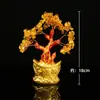 Jingde Jewelry Piedra Triturada de Citrino Natural Árbol del Dinero Decoración para Gabinete de Vino Sala de Estar Árbol de la Fortuna Creativo Adorno de Cristal