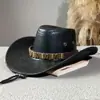 Hebilla de Remache para Cinturón de Piel de Vaca Sombrero Jazz para Hombres y Mujeres Primavera, Verano y Otoño Viajes al Aire Libre Sombrero para el Sol Ala Ancha Sombrero de Vaquero Occidental de Xizang