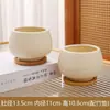 Maceta de Cerámica Simple para Uso Doméstico con Plato, Venta al por Mayor Transfronteriza Temu, Específicamente para Orquídeas Phalaenopsis y Plantas Suculentas