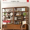 Nuevo estante de exhibición simple estilo chino, de pared, de pie, gabinete de té multifuncional, vitrina de bambú no de madera maciza