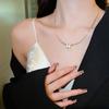 Collar con colgante de letra de circón electrochapado en oro auténtico, cadena pequeña y sencilla para clavícula, collar de lujo ligero y con personalidad a la moda, venta al por mayor para mujer
