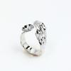 Anillo de hoja irregular especial con retención de color por inyección de oro de 14K doméstico, circonita, perla, soporte vacío, ajustable, accesorios DIY para mujer