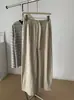 Calça Casual Feminina de Algodão Modal Relaxada, Emagrecedora, Cintura Alta, Perna Reta, Calça Larga de Comprimento Total para o Início do Outono 2026