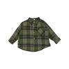 Ropa Coreana de Primavera y Otoño para Hombre y Mujer para Niños Camisa de Cuadros Verde Vintage para Niño Camisa de Algodón para Niño Bebé para Combinar con Todo