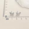 Aretes de Mariposa de Zirconia Colorida Frescos y Dulces Moda de Lujo Ligero Aretes para Viajero de Alto Sentido Elegantes Pin de Plata