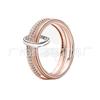Pandora 925 Cobre Blanco Plateado Nuevo Yo Anillo Tapa de Botella de la Suerte Conjunto Combinado Joyería de Mano Simple Anillo